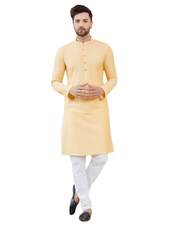 Beige_Cotton_Solid_Straight_Kurta_with_Pyjama