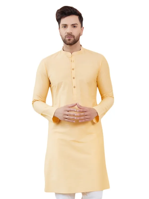 Beige_Cotton_Solid_Straight_Kurta