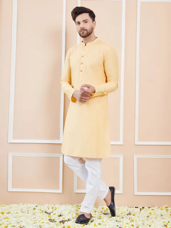 Beige_Cotton_Solid_Straight_Kurta