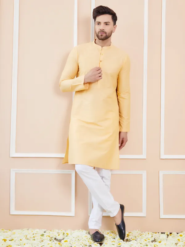 Beige_Cotton_Solid_Straight_Kurta