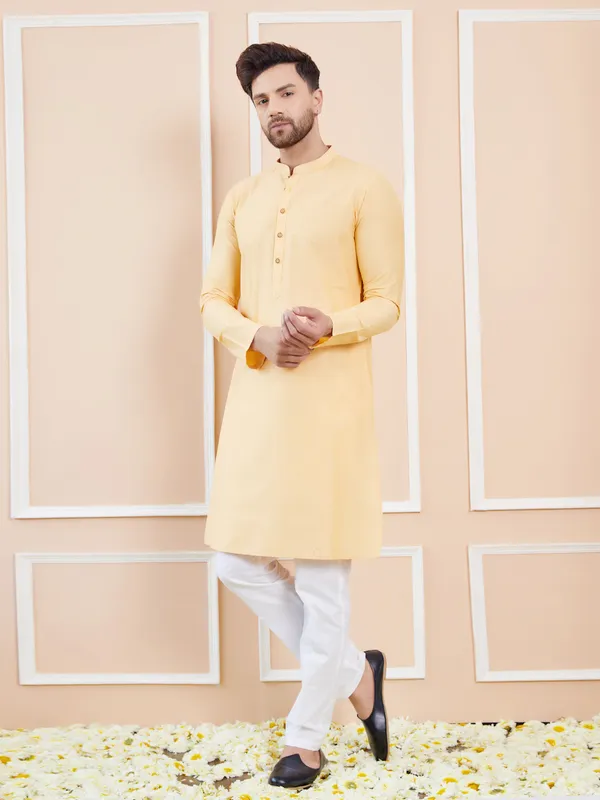 Beige_Cotton_Solid_Straight_Kurta