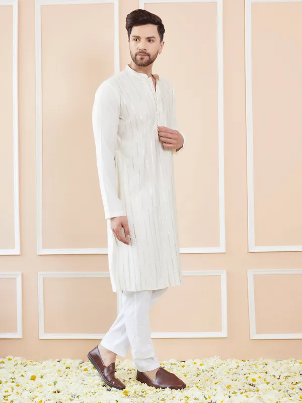 Men_Off_White_and_Gold_Sequins_Embroidered_Chanderi_Silk_Straight__Kurta