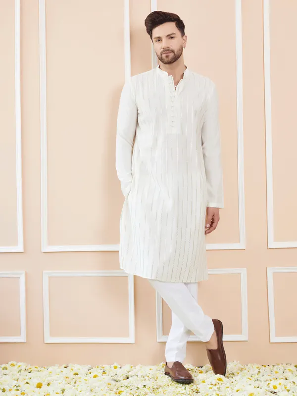 Men_Off_White_and_Gold_Sequins_Embroidered_Chanderi_Silk_Straight__Kurta