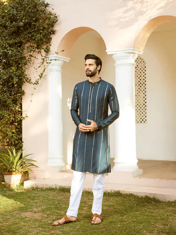 Sequins_Embroidered_Pure_Chanderi_Silk_Straight_Kurta_with_Pyjama