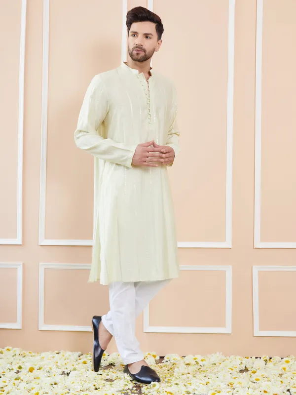 Cream_and_Gold_Sequins_Embroidered_Chanderi_Silk_Straight_Kurta
