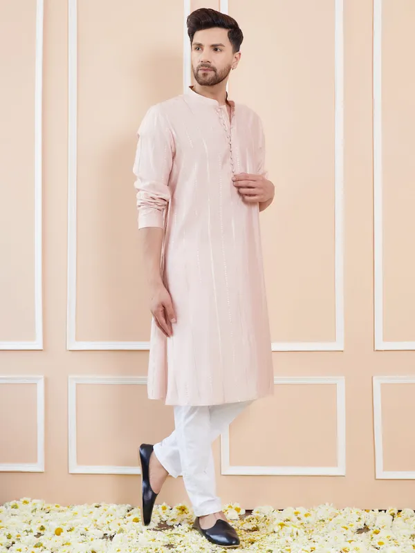 Men_Pink_and_Gold_Sequins_Embroidered_Chanderi_Silk_Straight_Kurta