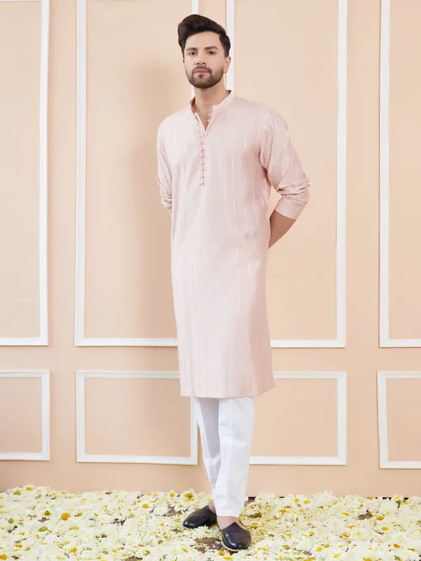 Men_Pink_and_Gold_Sequins_Embroidered_Chanderi_Silk_Straight_Kurta