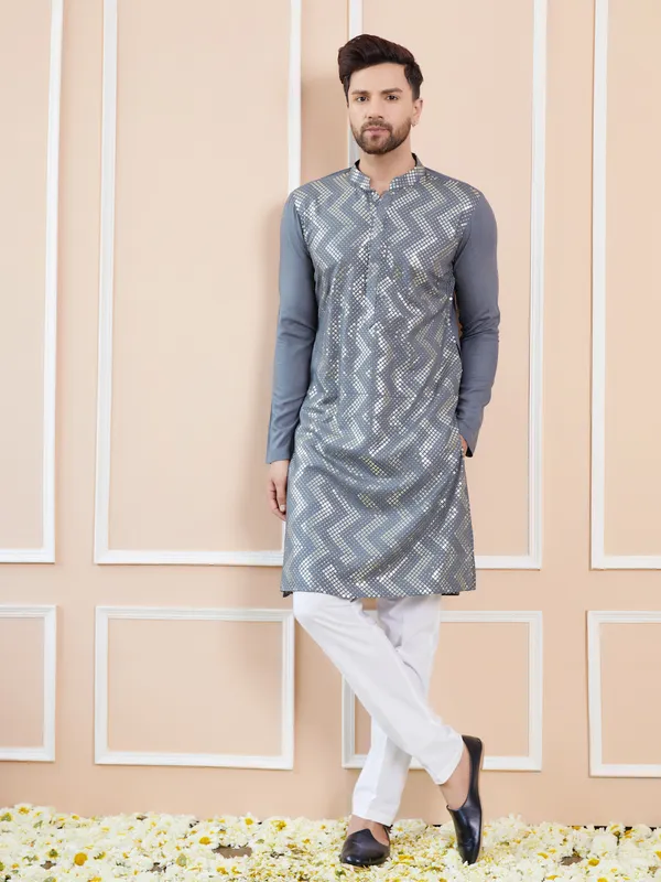 Grey_Embroidered_Rayon_Straight_Kurta_with_Pyjama