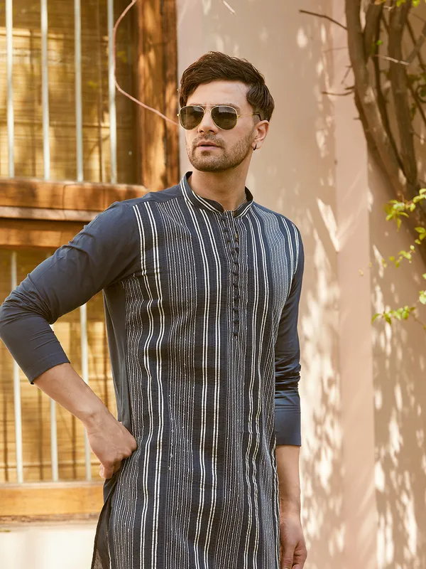 Men_Teal_Cotton_Pintex_Design_Sequins_Kurta_With_Pyjama