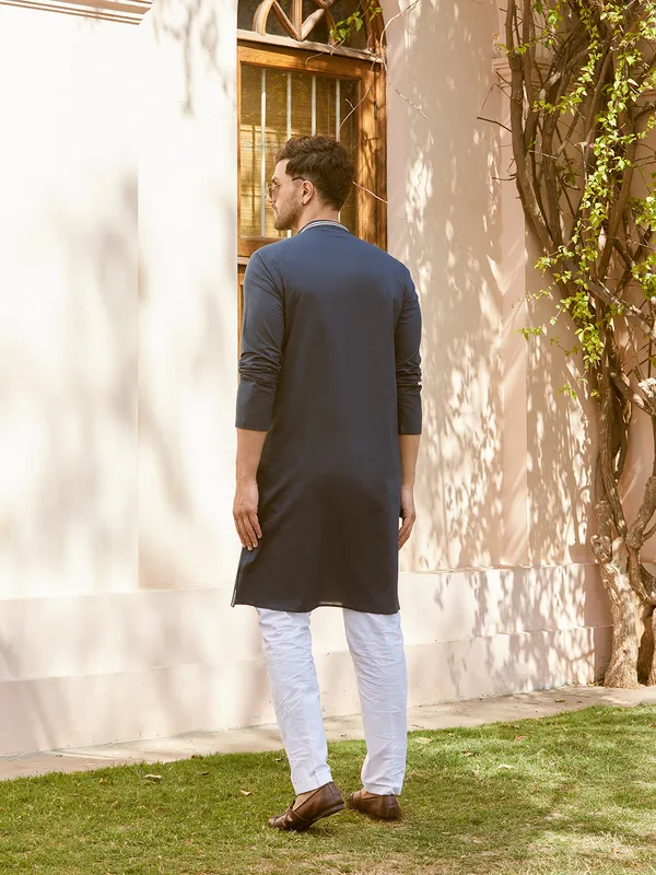 Men_Teal_Cotton_Pintex_Design_Sequins_Kurta_With_Pyjama