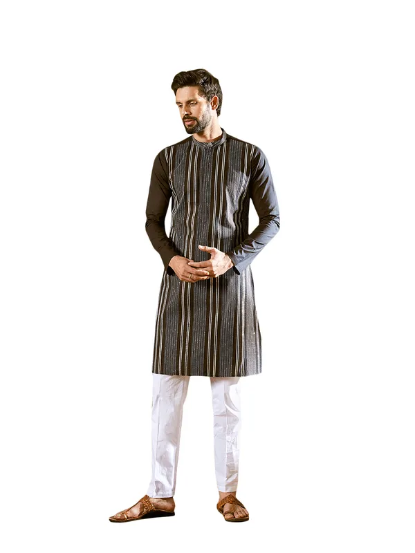Men_Black_Cotton_Pintex_Design_Sequins_Kurta_With_Pyjama
