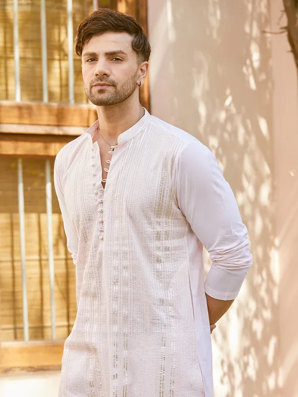Men_Pink_Cotton_Pintex_Design_Sequins_Kurta_With_Pyjama