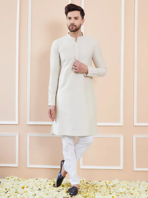 Cream_Cotton_Solid_Straight_Kurta