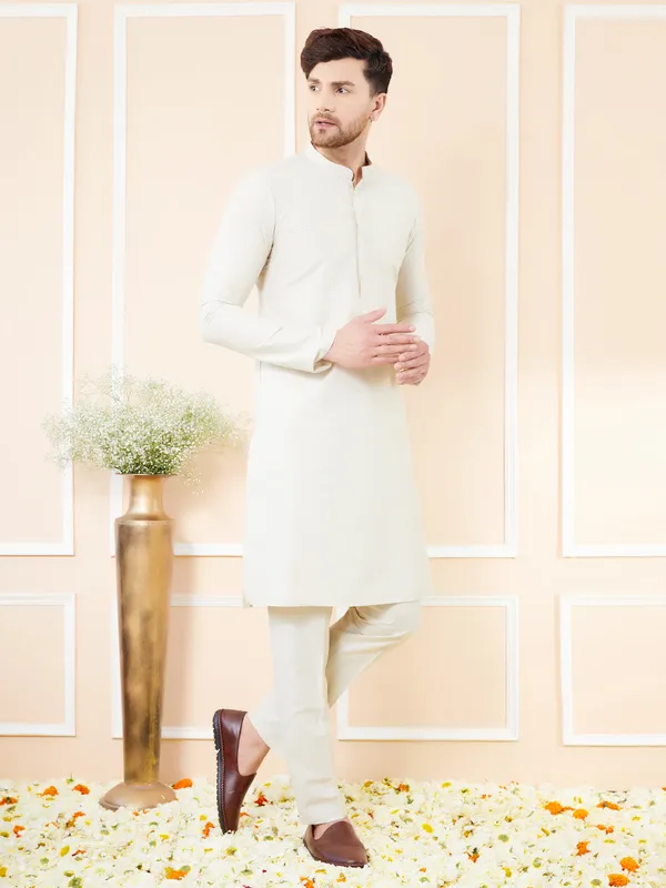 Cream_Cotton_Solid_Straight_Kurta_with_Matching_Pyjama