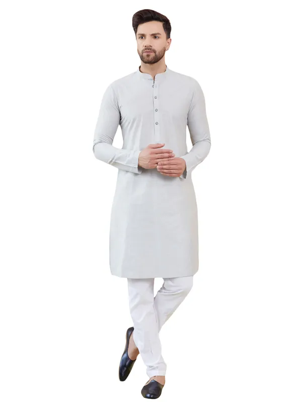 Off_White_Cotton_Solid_Straight_Kurta_With_Pyjama