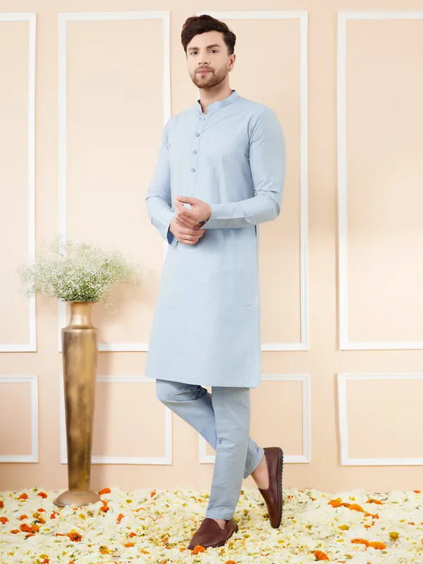 Blue_Cotton_Solid_Straight_Kurta_with_Matching_Pyjama