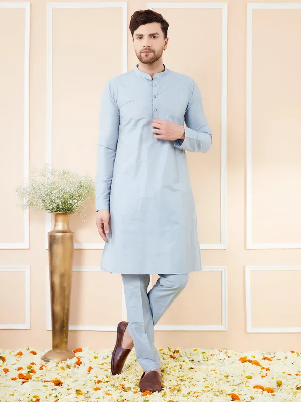 Blue_Cotton_Solid_Straight_Kurta_with_Matching_Pyjama