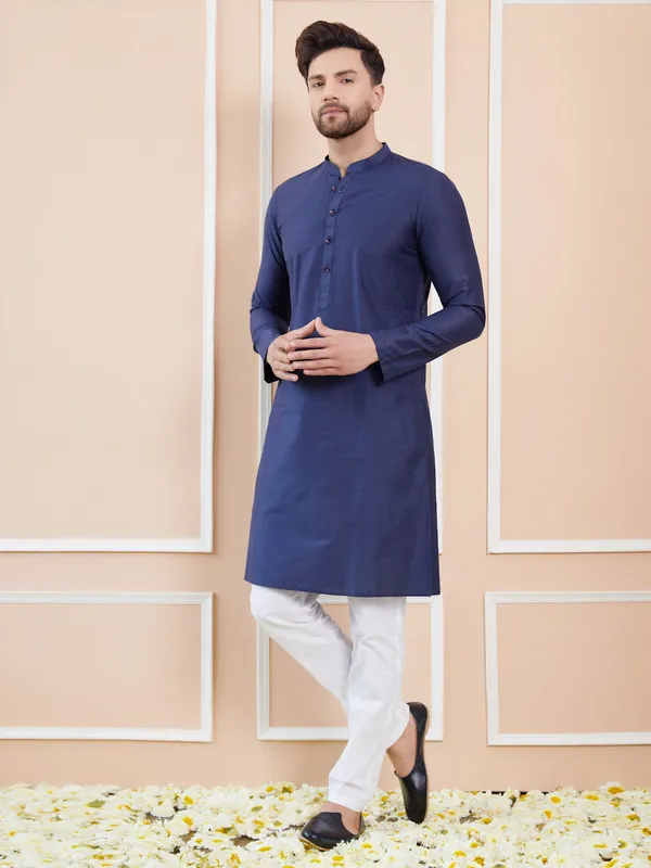 Blue_Cotton_Solid_Straight_Kurta
