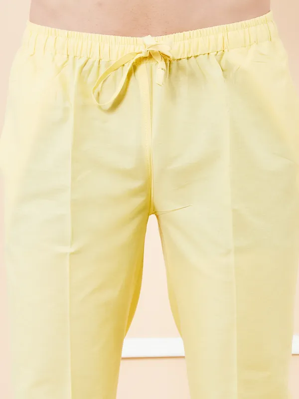 Yellow_Cotton_Solid_Straight_Kurta_with_Matching_Pyjama