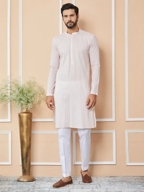 Light_Pink_Thread_&_Sequin_Worked_Pure_Cotton_Straight_Kurta_With_Pyjama