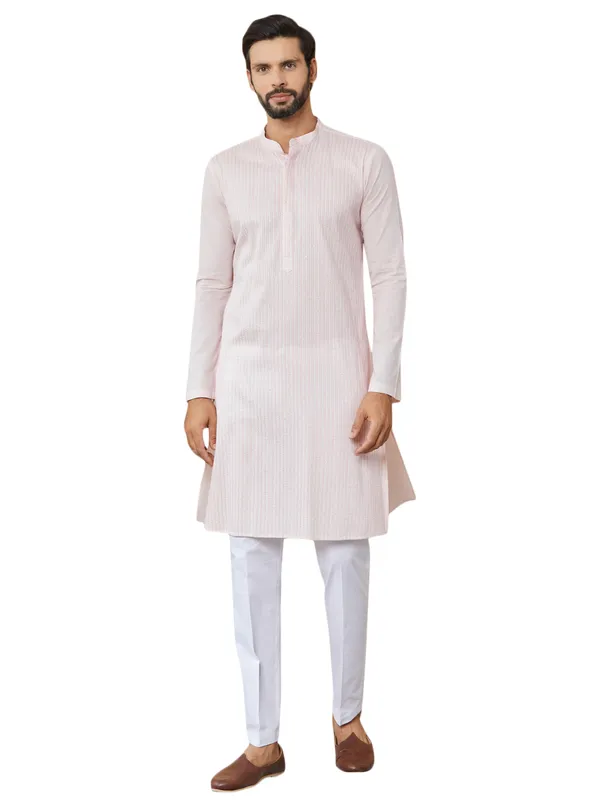 Light_Pink_Thread_&_Sequin_Worked_Pure_Cotton_Straight_Kurta_with_Pyjama