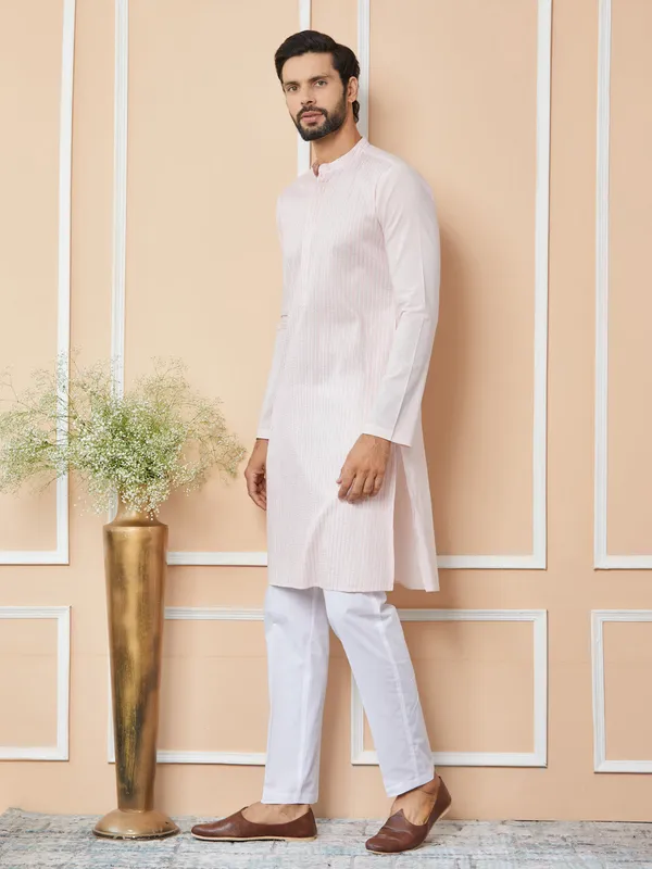 Light_Pink_Thread_&_Sequin_Worked_Pure_Cotton_Straight_Kurta_with_Pyjama