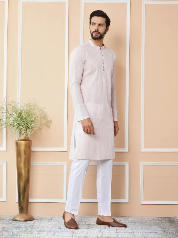Light_Pink_Thread_&_Sequin_Worked_Pure_Cotton_Straight_Kurta_With_Pyjama
