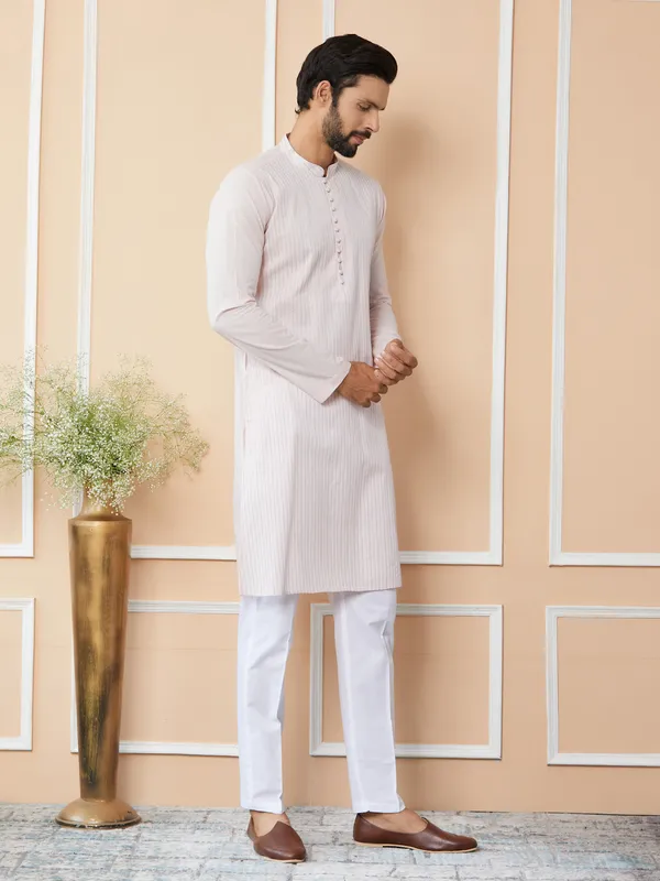 Light_Pink_Thread_Worked_Pure_Cotton_Straight_Kurta_With_Pyjama