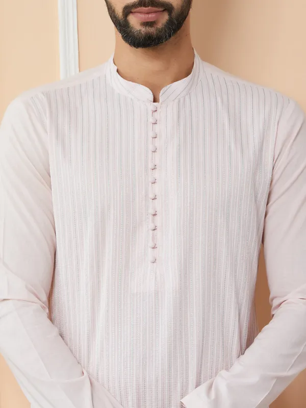 Light_Pink_Thread_Worked_Pure_Cotton_Straight_Kurta_with_Pyjama