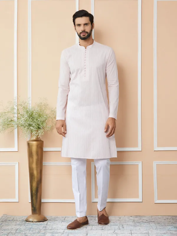 Light_Pink_Thread_Worked_Pure_Cotton_Straight_Kurta