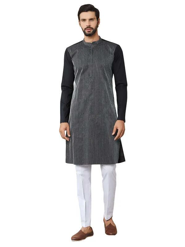 Black_Thread_Worked_Pure_Cotton_Straight_Kurta_with_Pyjama