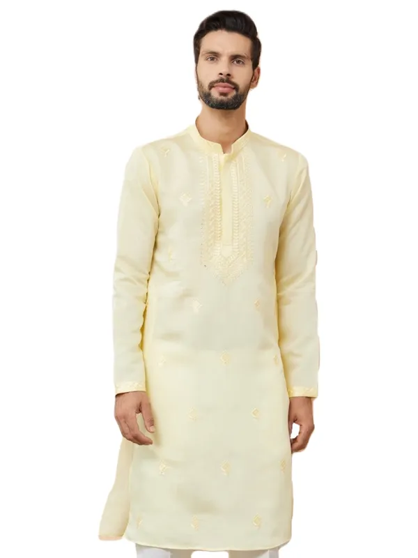 Yellow_Embroidered_Chanderi_Silk_Straight_Kurta