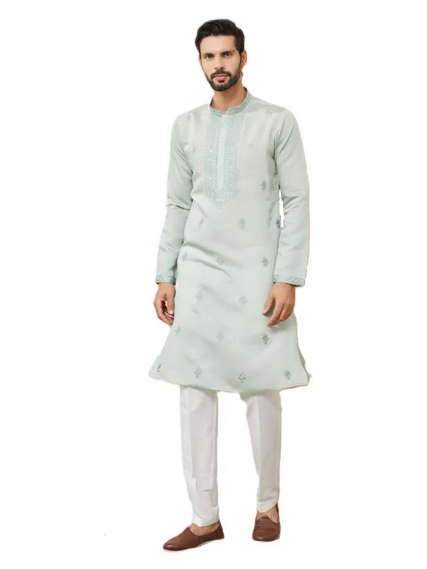Pastel_Green_Embroidered_Chanderi_Silk_Straight_Kurta