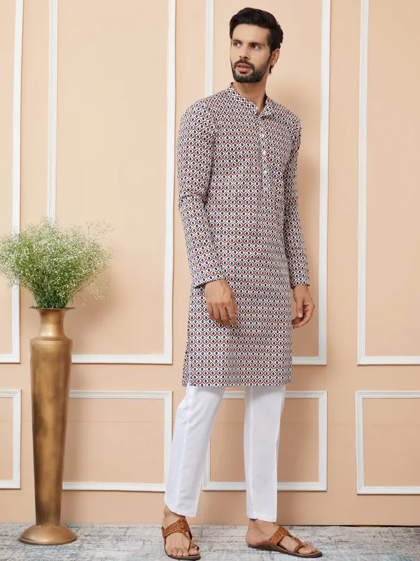 Multi_Printed_Pure_Cotton_Straight_Kurta_with_Pyjama