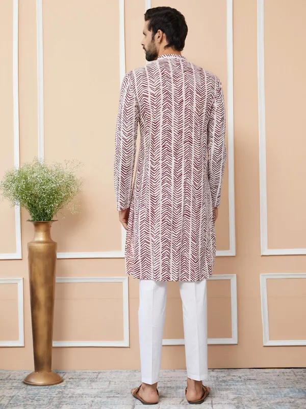 Baby_Pink-Brown_Printed_Pure_Cotton_Straight_Kurta_with_Pyjama
