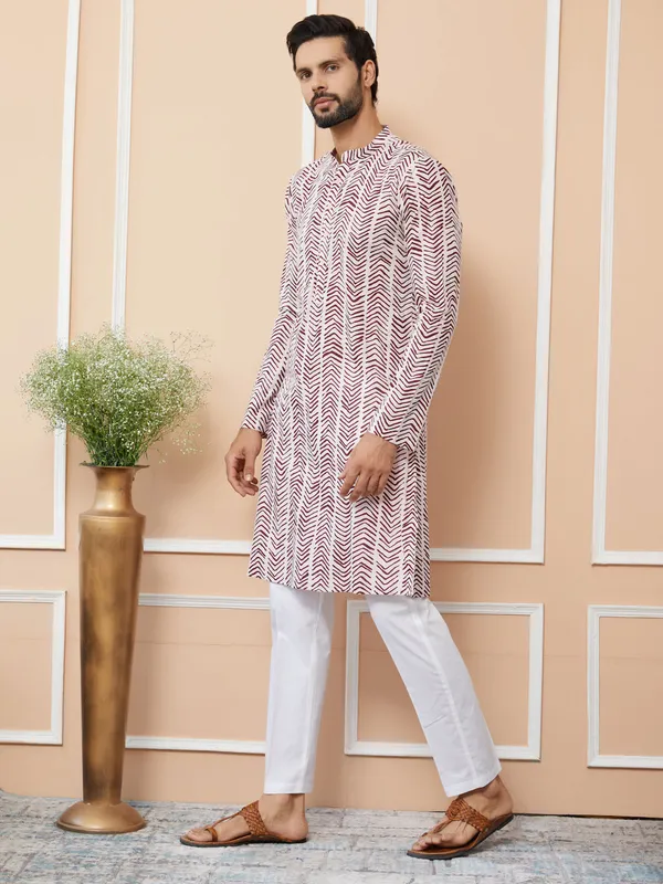 Baby_Pink-Brown_Printed_Pure_Cotton_Straight_Kurta