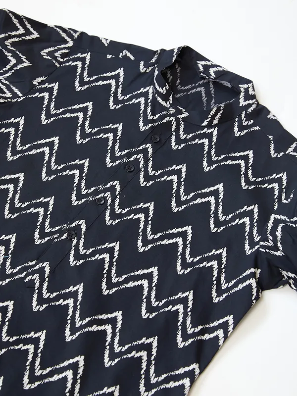 Black_Printed_Pure_Cotton_Straight_Kurta_With_Pyjama