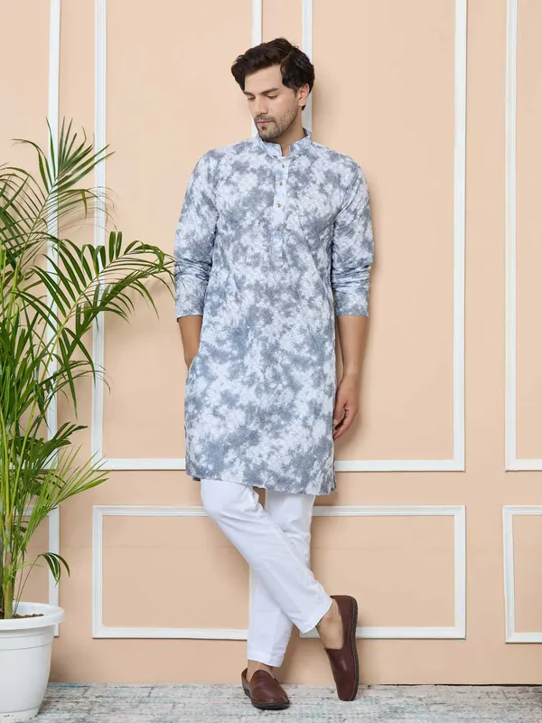 Gray_Tie_&_Dye_Printed_&_Embroidered_Cotton_Straight_Kurta_with_Pyjama
