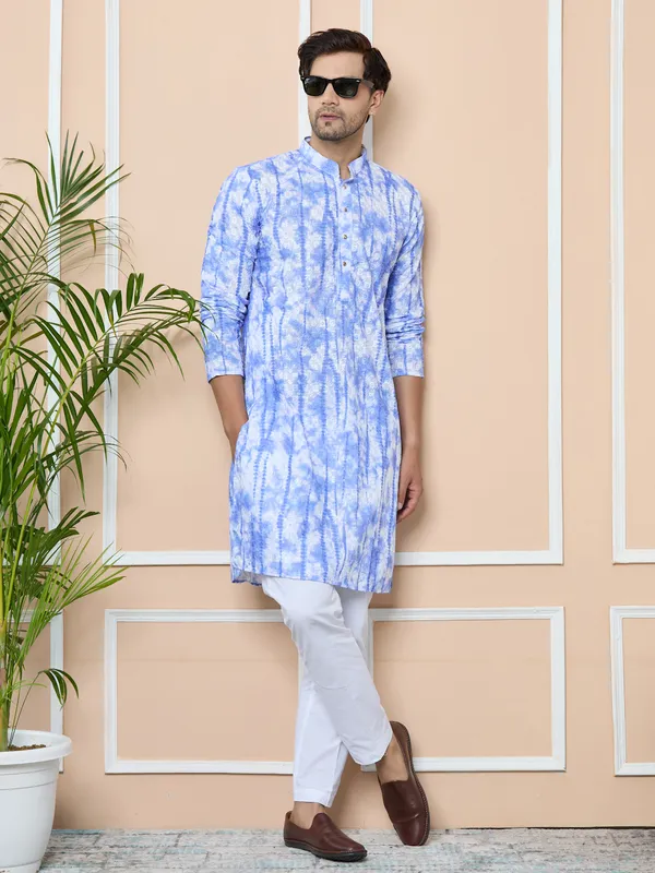 Blue_Tie_&_Dye_Printed_&_Embroidered_Cotton_Straight_Kurta_With_Pyjama