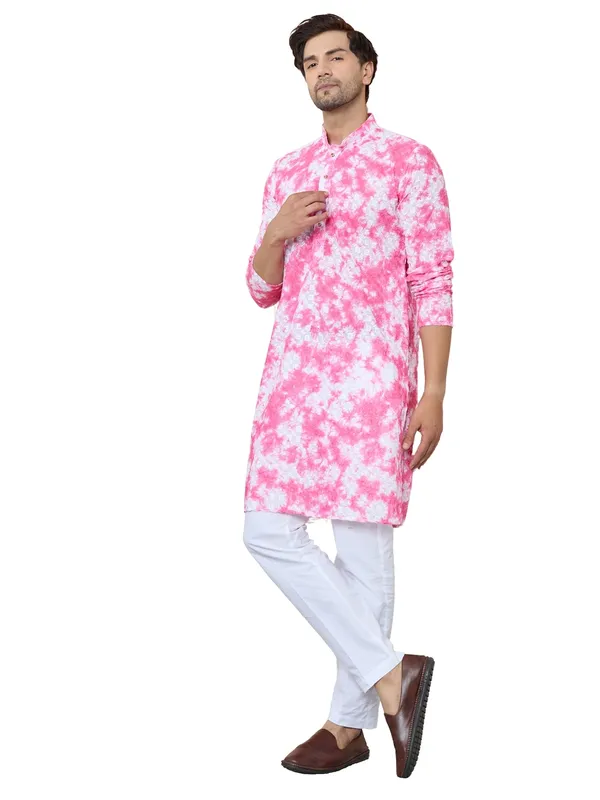 Pink_Tie_&_Dye_Printed_&_Embroidered_Cotton_Straight_Kurta_With_Pyjama