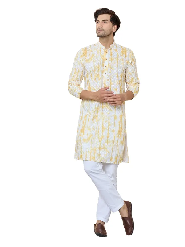 Yellow_Tie_&_Dye_Printed_&_Embroidered_Cotton_Straight_Kurta