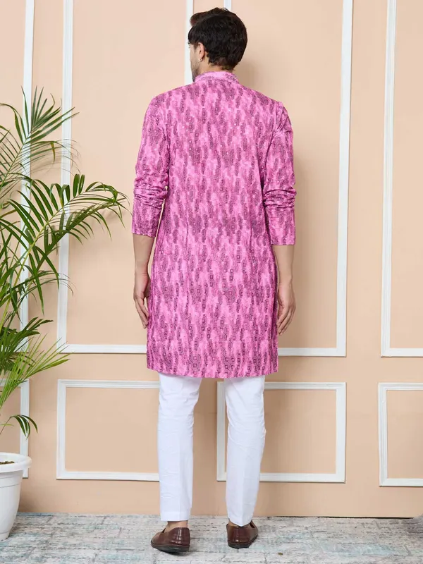 Magenta_Tie_&_Dye_Printed_&_Embroidered_Cotton_Straight_Kurta_with_Pyjama