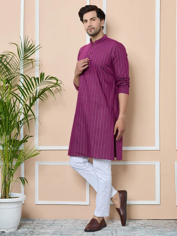 Purple_Thread_Work_Straight_Kurta_with_Pyjama