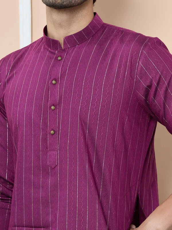 Purple_Thread_Work_Straight_Kurta_with_Pyjama
