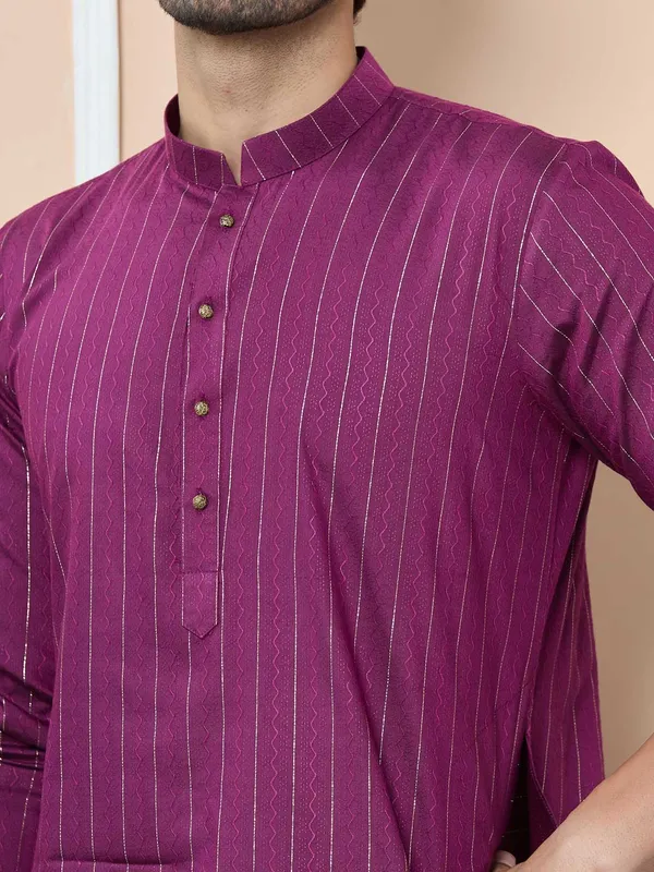 Purple_Thread_Work_Straight_Kurta