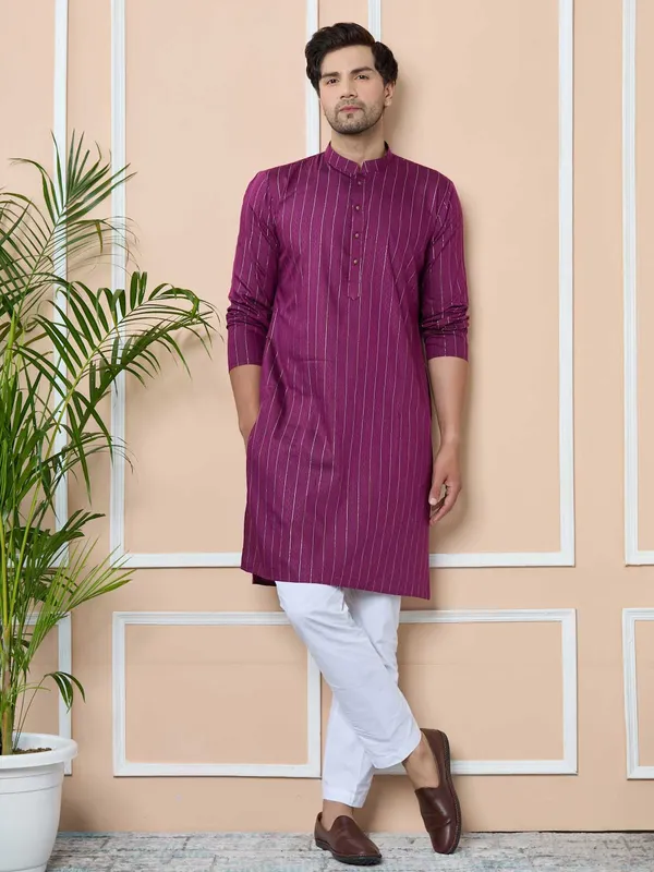 Purple_Thread_Work_Straight_Kurta