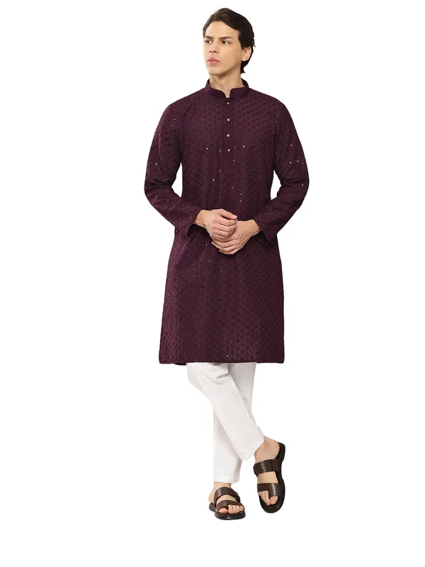 Men_Purple_Embroidered_Sequined_Rayon_Kurta