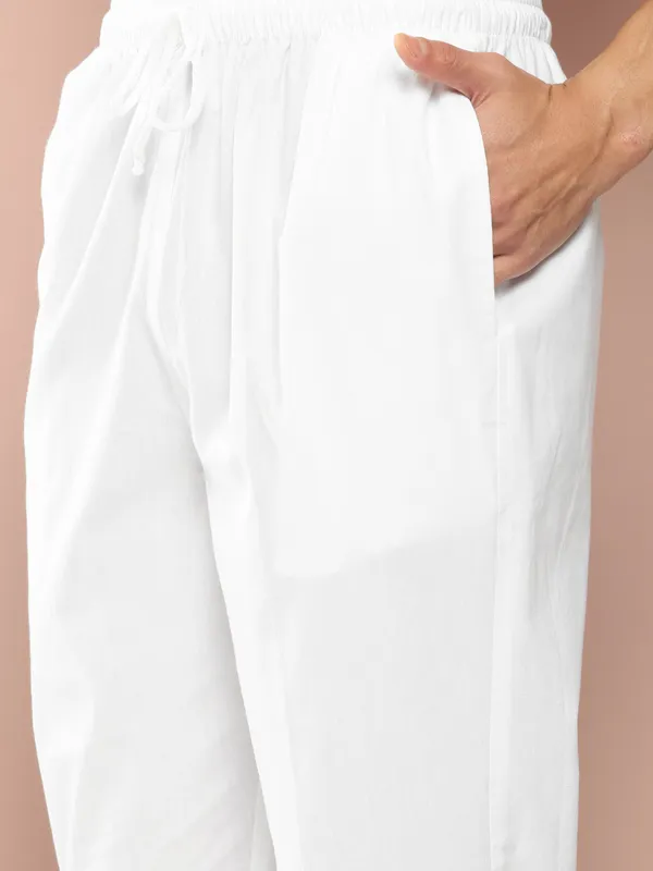Men's_Blue_Chanderi_Silk_Embroidered_Kurta,_Paired_with_Pyjama