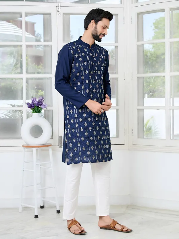 Blue_Ethnic_Motifs_Embroidered_Sequinned_Mandarin_Collar_Straight_Kurta_with_Pyjama_with_Pyjama