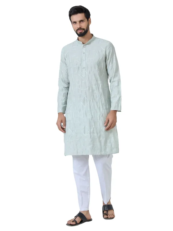 Gray_Geometric_Embroidered_Thread_Work_Mandarin_Collar_Straight_Kurta_with_Pyjama_with_Pyjama